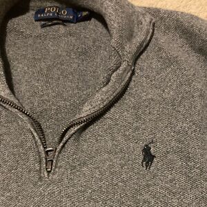 Polo by Ralph Lauren Men's Quarter Zip-Up Sweater in Gray